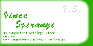 vince sziranyi business card