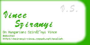 vince sziranyi business card